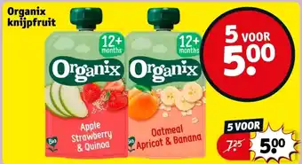 Kruidvat Organix knijpfruit aanbieding