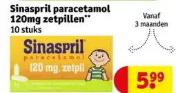 Kruidvat Sinaspril paracetamol 120mg zetpillen aanbieding