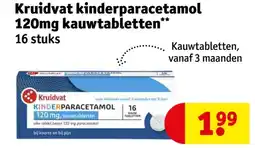 Kruidvat Kruidvat kinderparacetamol 120mg kauwtabletten aanbieding