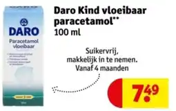 Kruidvat Daro Kind vloeibaar paracetamol aanbieding