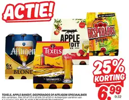 Dekamarkt Texels, apple bandit, desperados of affligem speciaalbier aanbieding