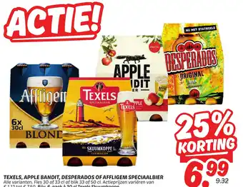Dekamarkt Texels, apple bandit, desperados of affligem speciaalbier aanbieding