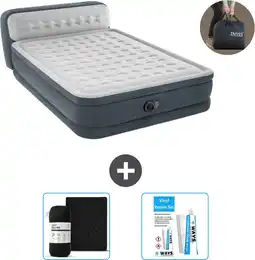 Praxis Intex Luchtbed - 2-Persoons - 152 x 236 x 86 cm - Grijs - Inclusief pomp - Accessoires CB18 aanbieding