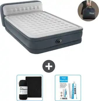 Praxis Intex Luchtbed - 2-Persoons - 152 x 236 x 86 cm - Grijs - Inclusief pomp - Accessoires CB18 aanbieding