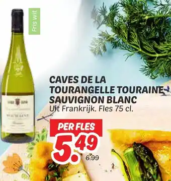 Dekamarkt Caves de la tourangelle touraine sauvignon blanc aanbieding