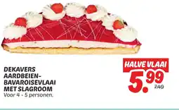 Dekamarkt Dekavers aardbeien bavaroisevlaai met slagroom aanbieding