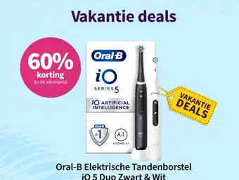 Plein.nl Oral-B Elektrische Tandenborstel iO 5 Duo Zwart & Wit aanbieding