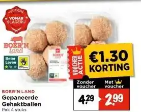 Vomar Voordeelmarkt BOER'N LAND Gepaneerde Gehaktballen aanbieding