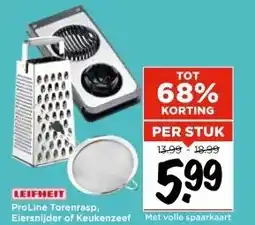 Vomar Voordeelmarkt LEIFHEIT ProLine Torenrasp, Eiersnijder of Keukenzeef aanbieding