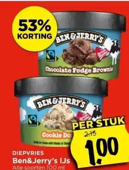 Vomar Voordeelmarkt DIEPVRIES Ben&Jerry's IJs aanbieding