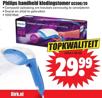 Dirk Philips Handheld kledingstomer | GC300/20 aanbieding