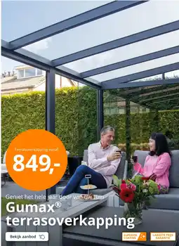Tuinmaximaal GumaxⓇ terrasoverkapping aanbieding