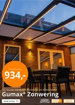 Tuinmaximaal Gumax® Zonwering aanbieding