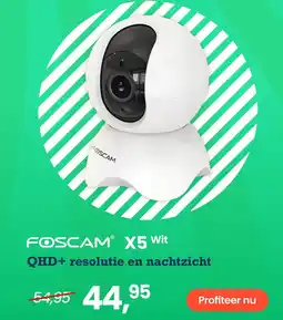Paradigit FOSCAM X5 Wit QHD+ resolutie en nachtzicht aanbieding