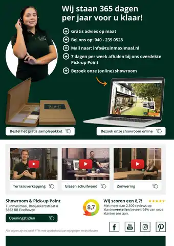 Tuinmaximaal Showroom & Pick-up Point aanbieding