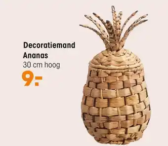 Kwantum Decoratiemand Ananas Naturel 30cm aanbieding