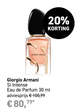 Mooi parfumerie Giorgio Armani Si Intense aanbieding