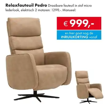 Woonsquare Relaxfauteuil Pedro aanbieding