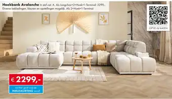 Woonsquare Hoekbank Avalanche aanbieding