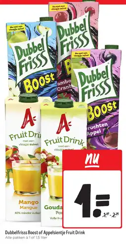 Jumbo Dubbelfrisss Boost of Appelsientje Fruit Drink aanbieding