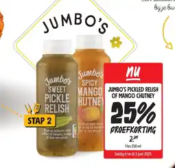 Jumbo Jumbo's pickled relish of mango chutney aanbieding