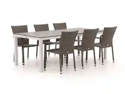 Kees Smit Forza Fossano/Fidenza 220cm dining tuinset 7-delig stapelbaar aanbieding