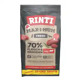 Zooplus 2 kg Gratis! RINTI Max-i-mum 14 kg Rund aanbieding