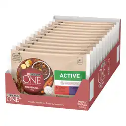 Zooplus Voordeelpakket: 12 x 85 g Purina ONE Mini Active Rund & Eend nat hondenvoer aanbieding