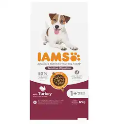 Zooplus Dubbelpak: 2x12kg IAMS Advanced Nutrition Sensitive Digestion met kalkoen droogvoer voor honden aanbieding
