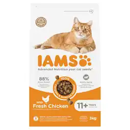 Zooplus Dubbelpak: 2x3kg IAMS Advanced Nutrition Senior droogvoer voor katten 11+ met kip aanbieding