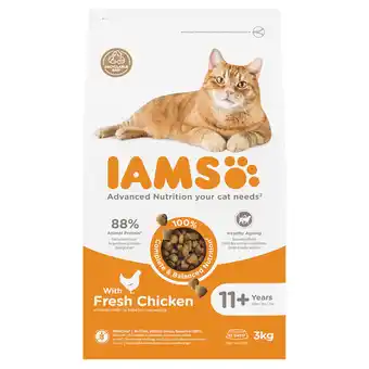 Zooplus Dubbelpak: 2x3kg IAMS Advanced Nutrition Senior droogvoer voor katten 11+ met kip aanbieding