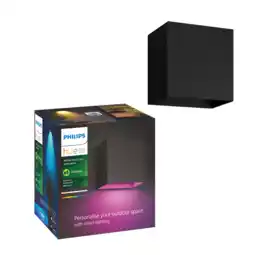 MediaMarkt Philips Hue Resonate Down Wit En Gekleurd Licht Slimme Muurlamp Zwart aanbieding