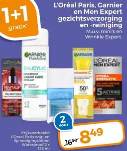 Trekpleister L'Oréal Paris, Garnier en Men Expert gezichtsverzorging en reiniging aanbieding
