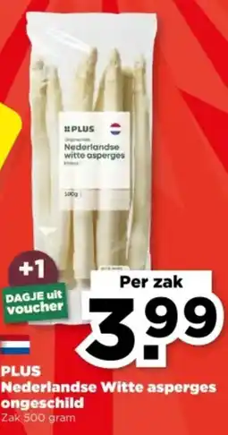 PLUS PLUS Nederlandse Witte asperges ongeschild aanbieding