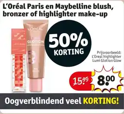 Kruidvat L'Oréal Paris en Maybelline blush, bronzer of highlighter make-up aanbieding