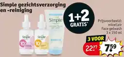 Kruidvat Simple gezichtsverzorging en reiniging aanbieding