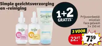Kruidvat Simple gezichtsverzorging en reiniging aanbieding