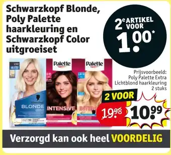 Kruidvat Schwarzkopf Blonde, Poly Palette haarkleuring en Schwarzkopf Color uitgroeiset aanbieding