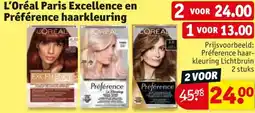 Kruidvat L'Oréal Paris Excellence en Préférence haarkleuring aanbieding