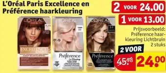 Kruidvat L'Oréal Paris Excellence en Préférence haarkleuring aanbieding