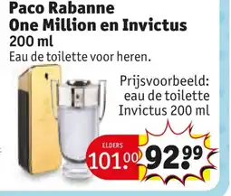 Kruidvat Paco Rabanne One Million en Invictus aanbieding