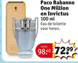 Kruidvat Paco Rabanne One Million en Invictus aanbieding