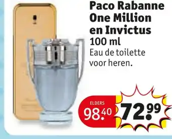 Kruidvat Paco Rabanne One Million en Invictus aanbieding
