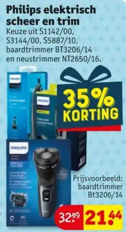 Kruidvat Philips elektrisch scheer en trim aanbieding
