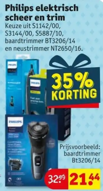 Kruidvat Philips elektrisch scheer en trim aanbieding