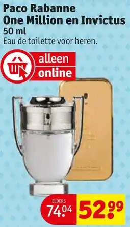 Kruidvat Paco Rabanne One Million en Invictus aanbieding