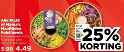 PLUS Alle PLUS of Mama's Maaltijden Poké bowls aanbieding