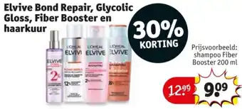 Kruidvat Elvive Bond Repair, Glycolic Gloss, Fiber Booster en haarkuur aanbieding