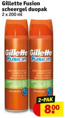 Kruidvat Gillette Fusion scheergel duopak aanbieding