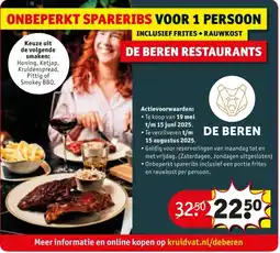 Kruidvat Onbeperkt spareribs voor 1 persoon aanbieding